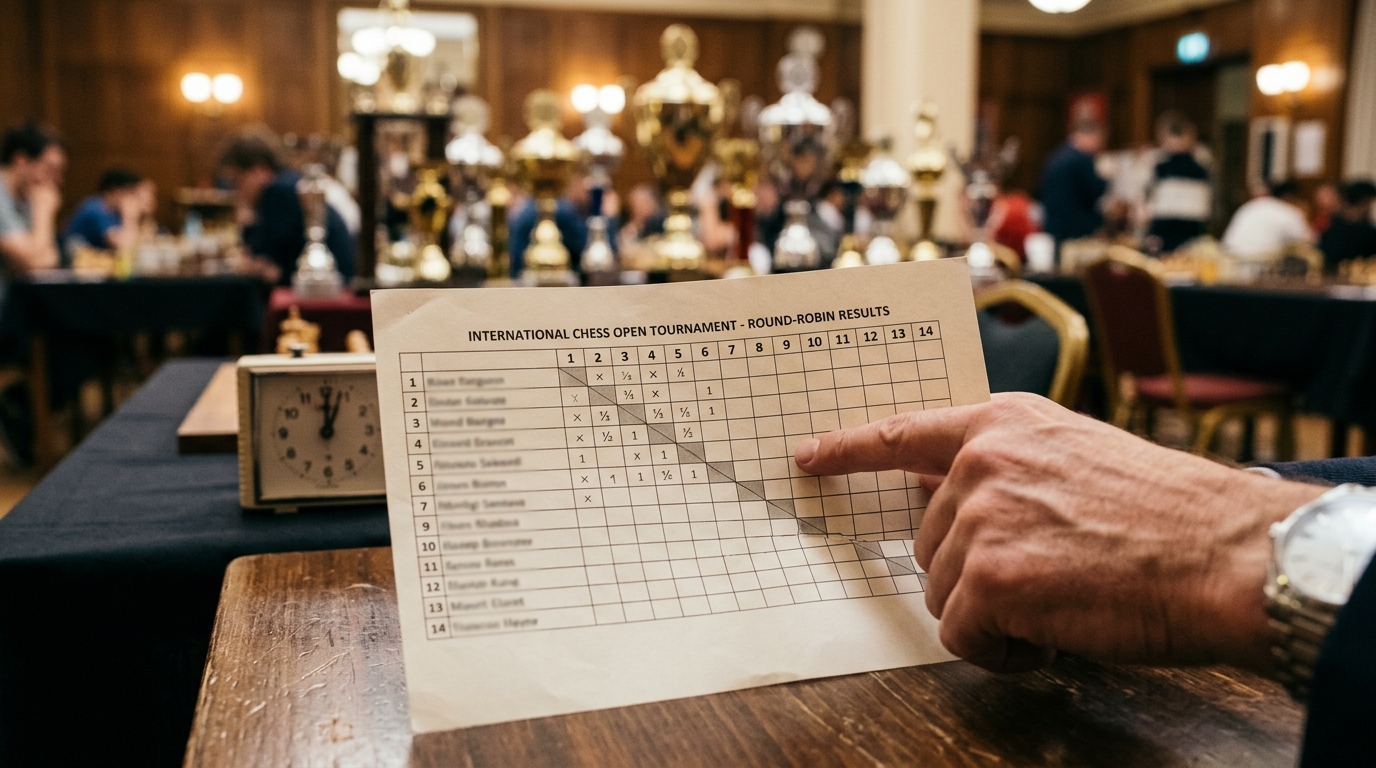 Round Robin crosstable - Sonneborn-Berger calculation example