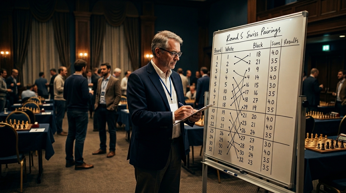 Swiss system pairing chart and tournament director