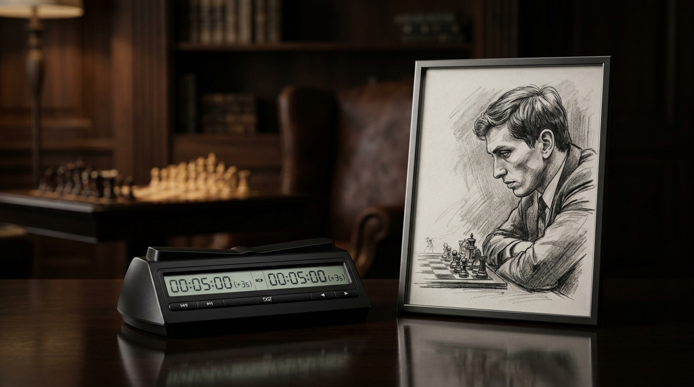 Fischer saati - modern DGT dijital satranç saati ve Bobby Fischer'ın buluşu